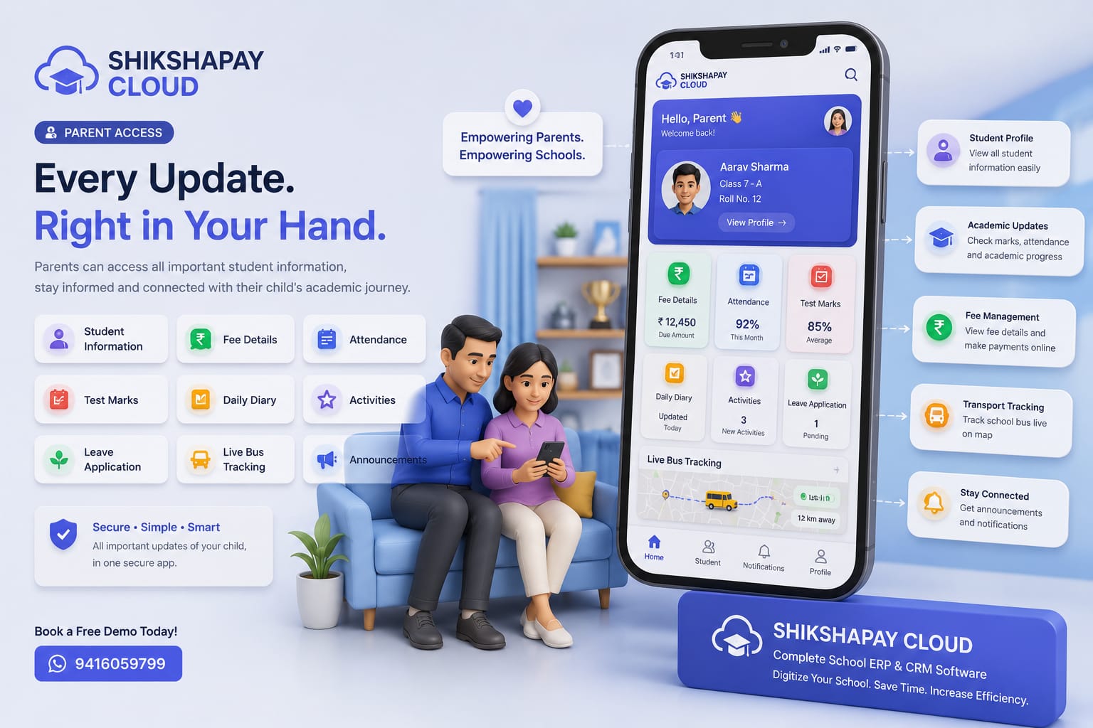 Parents using the ShikshaPay parent app